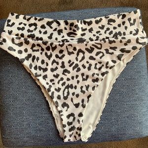XL Aerie Leopard High Cut Bikini Bottom